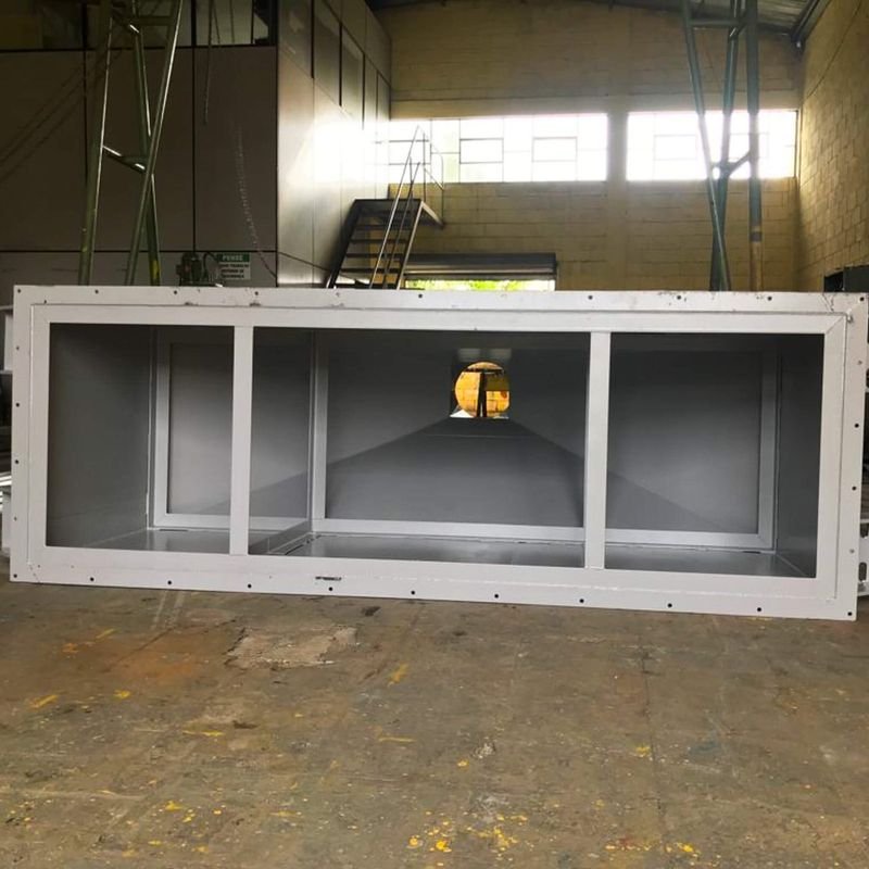 Duto industrial fabricado — vista interna